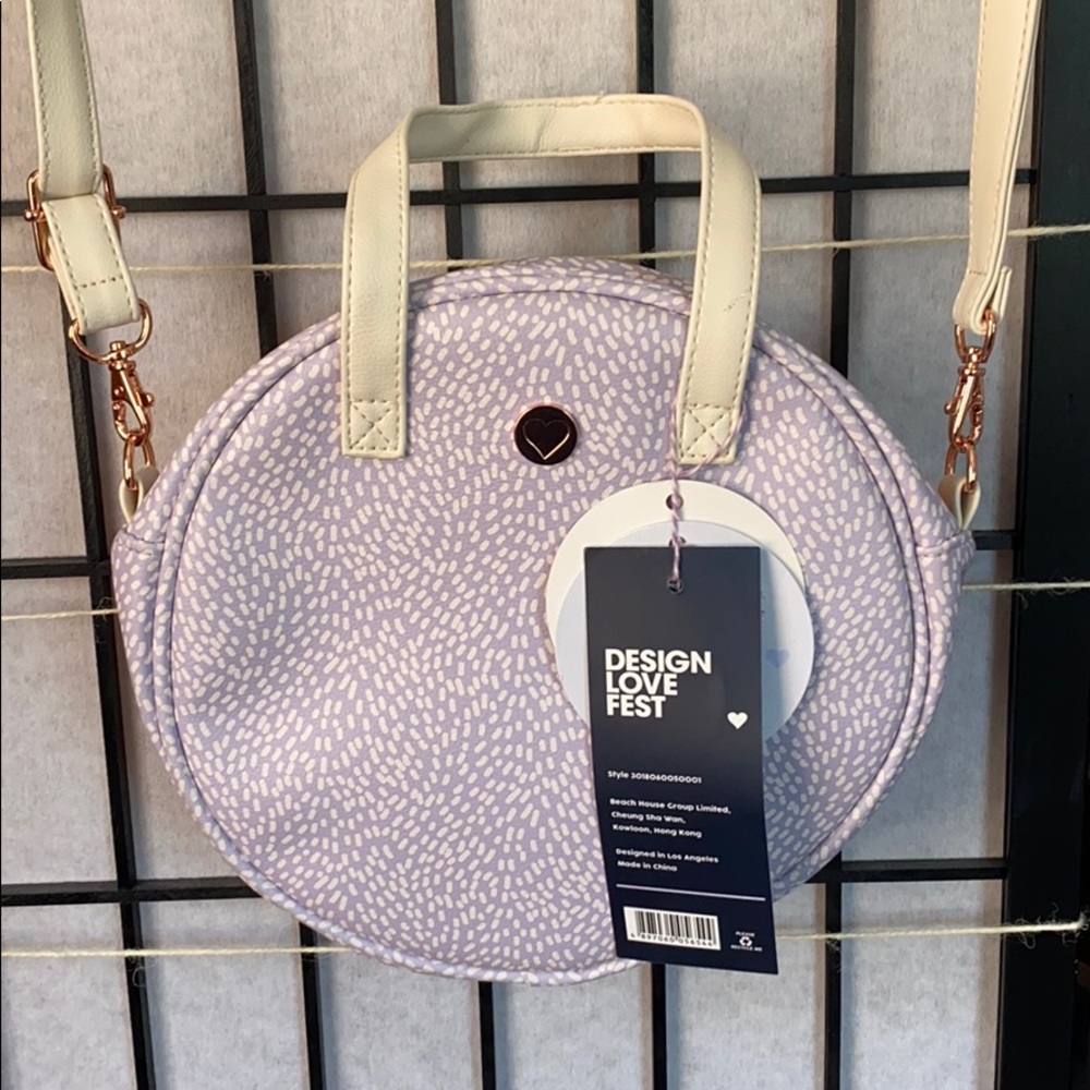 Round lavender small crossbody bag